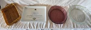 lot 52 image: Baking Dish, (2) Pie Dishes and Serving Basket
