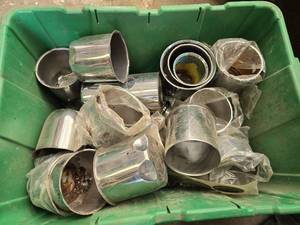 lot 84 image: Bin full of Misc. Center caps, Mostly New