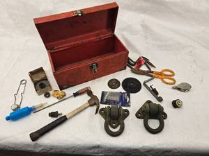 lot 139 image: Misc. Tools and Tool Box, Military Shackles