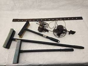lot 149 image: Vintage Fans, Squeegees and Vintage Ruler
