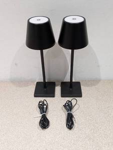 lot 16 image: MIKASA HOME ACCENTS SET OF 2 TOUCH CONTROL RECHARGEABLE LED LAMPS