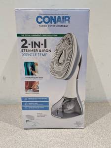 lot 20 image: CONAIR TURBO EXTREME STEAM 2-IN-1 STEAMER & IRON W GENTLE TEMP