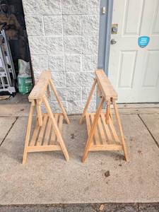 lot 26 image: 2 WOODEN HORSES