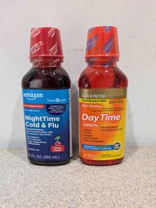 lot 43 image: AMAZON NIGHTTIME COLD & FLU  GOODSENSE DAYTIME COLD MEDICINE