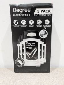 lot 45 image: NEW DEGREE ULTRACLEAR  5 IN 1 PROTECTION 5 PACK DEODORANT