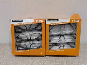 lot 65 image: 2 FOSTER GRANT 1.25 METALPLASTIC READING GLASSES