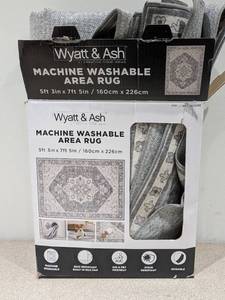 lot 120 image: WYATT & ASH DARYA MACHINE WASHABLE AREA RUG 5x7