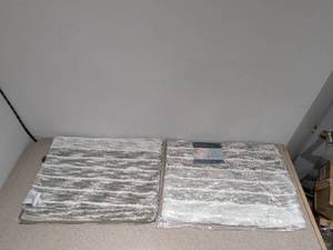 lot 130 image: 2 MACHINE WASHABLE LUXURY COTTON FASHION BATHMATS