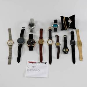 lot 59 image: Better Mens Wrist Watch Lot - Armani, Pulsar, Wittnauer All New Batteries