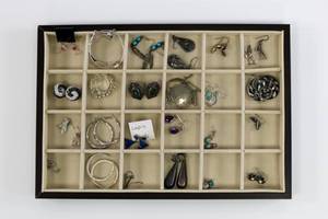 lot 49 image: Sterling Silver (.925) Costume Jewelry Earring Lot