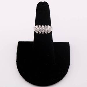 lot 16 image: 14k White Gold Ladies Diamond Ring