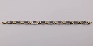 lot 12 image: 14k Two-Tone Ladies Diamond Accent Bracelet