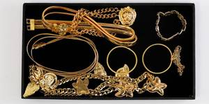 lot 81 image: Costume Jewelry Bracelet and Chain Necklace Lot
