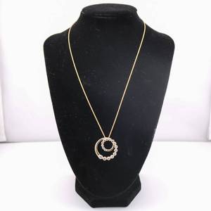 lot 13 image: 14k Yellow Gold Diamond Journey Pendant w 14k Yellow Gold Parisian Link Necklace