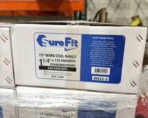lot 10157 image: SureFit 15 Degree Galvanized Roofing Nail Coils- 1-14 Inch