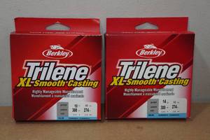 lot 94 image: 2 Berkley Trilene XL Smooth Casting Fishing Line -14 & 10lb