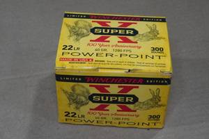 lot 166 image: 300 Winchester Super-X .22 LR 40 Gr Power-Point Ammo