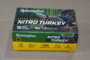 lot 186 image: 10 Remington Nitro Turkey 12 Gauge 2-34 5 Shot Shotshells