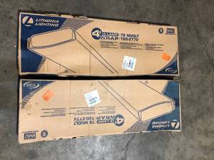 lot 3 image: Lot of Lithonia Lighting LB 4 ft. Fluorescent 4-Light White Wraparound Customer Returns See Pictures