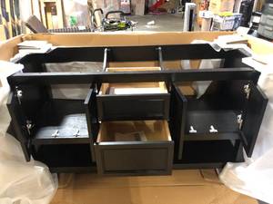 Home Decorators Collection Gazette 61 in. Bath Vanity   (Assembled) Customer Returns See Pictures