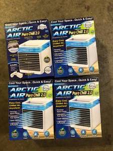 lot 17 image: Lot of  ARCTIC AIR 76 CFM 4 Speed Portable Evaporative Cooler for 45 sq. ft. Customer Returns See Pictures