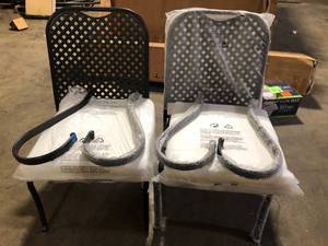 lot 21 image: Fall River 2 Pack outdoor Dining Chairs Bare     Customer Returns See Pictures