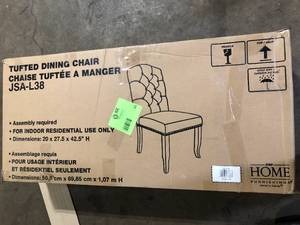 lot 23 image: Jessica Linen Tufted Dining Chair Review pictures Customer Return