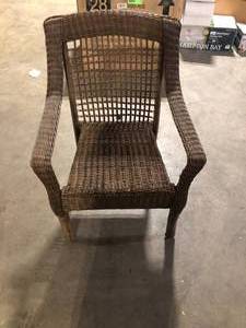 lot 30 image: Wicker Outdoor Chair No cushion see pictures