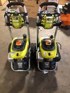 lot 36 image: Lot of 2 Assorted Ryobi Pressure Washers missing parts or need repair customer Returns review pictures