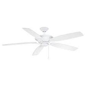 lot 22 image: Hampton Bay Grantway 48 in. IndoorCovered Outdoor Matte White Low Profile Ceiling Fan Without Light customer return see pictures