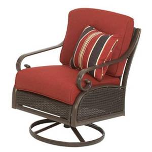 lot 27 image: Martha Living Charlotte Town All Weather Wicker Swivel Rocker customer Return see pictures