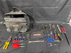 lot 10 image: Craftsman Professional Tool Bag with Assorted Hand Tools