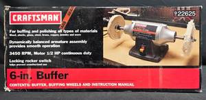 lot 18 image: Craftsman 6-Inch Buffer with Buffing Wheels