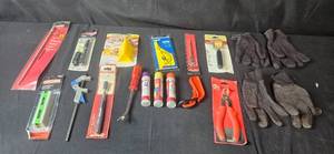 lot 60 image: Assorted Hand Tools and Safety Gloves Collection