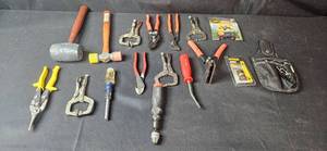 lot 64 image: Collection of Hand Tools Including Mallets, Pliers, and Clamps