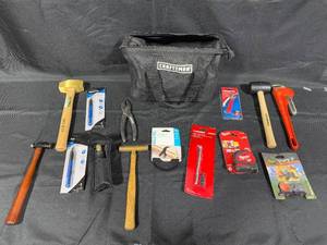 lot 87 image: Comprehensive Tool Set with Craftsman Bag and Essential Tools