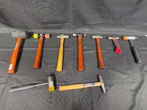 lot 88 image: Collection of Assorted Hammers including Craftsman and Nupla
