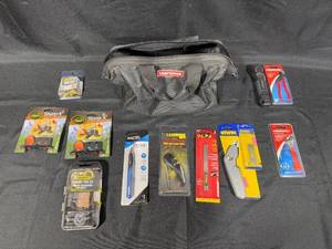 lot 92 image: Craftsman Tool Bag with Assorted Hand Tools and Accessories