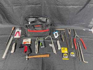 lot 95 image: Comprehensive Tool Kit with Bag and Various Hand Tools