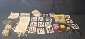 lot 98 image: Mixed Lot of Home Improvement Items Including Utility Hooks and Measuring Tools