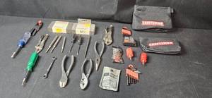 lot 106 image: Craftsman Tool Collection with Pliers, Screwdrivers, Sanding Blocks and More