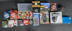 lot 119 image: Comprehensive Fishing Gear Lot with Line, Reels, Knives, and Accessories