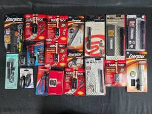 lot 128 image: Collection of Tool Gadgets and Flashlights including Swiss Tech, Energizer, and Cresent