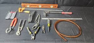 lot 142 image: Assorted Hand Tools and Hardware Set with True Value Level