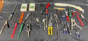 lot 158 image: Large Collection of Various Hand Tools with Storage Bin