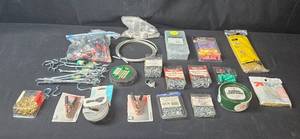 lot 163 image: Assorted Hardware and Fasteners Set with Hooks, Rivets, and Cable