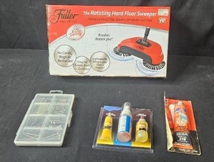 lot 174 image: Fuller Brush Rotating Floor Sweeper with Assorted Adhesive and Fastener Set