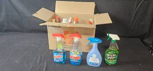 lot 182 image: Assorted Household Cleaning Supplies with Spray Bottles