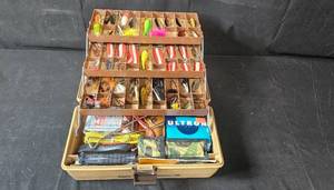 lot 197 image: Adventurer Tackle Box Filled with Assorted Fishing Lures and Accessories
