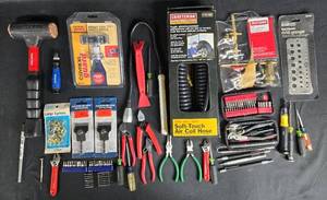 lot 208 image: Extensive Collection of Tools and Accessories with Air Coil Hose and Rotary Tool Safety Shield